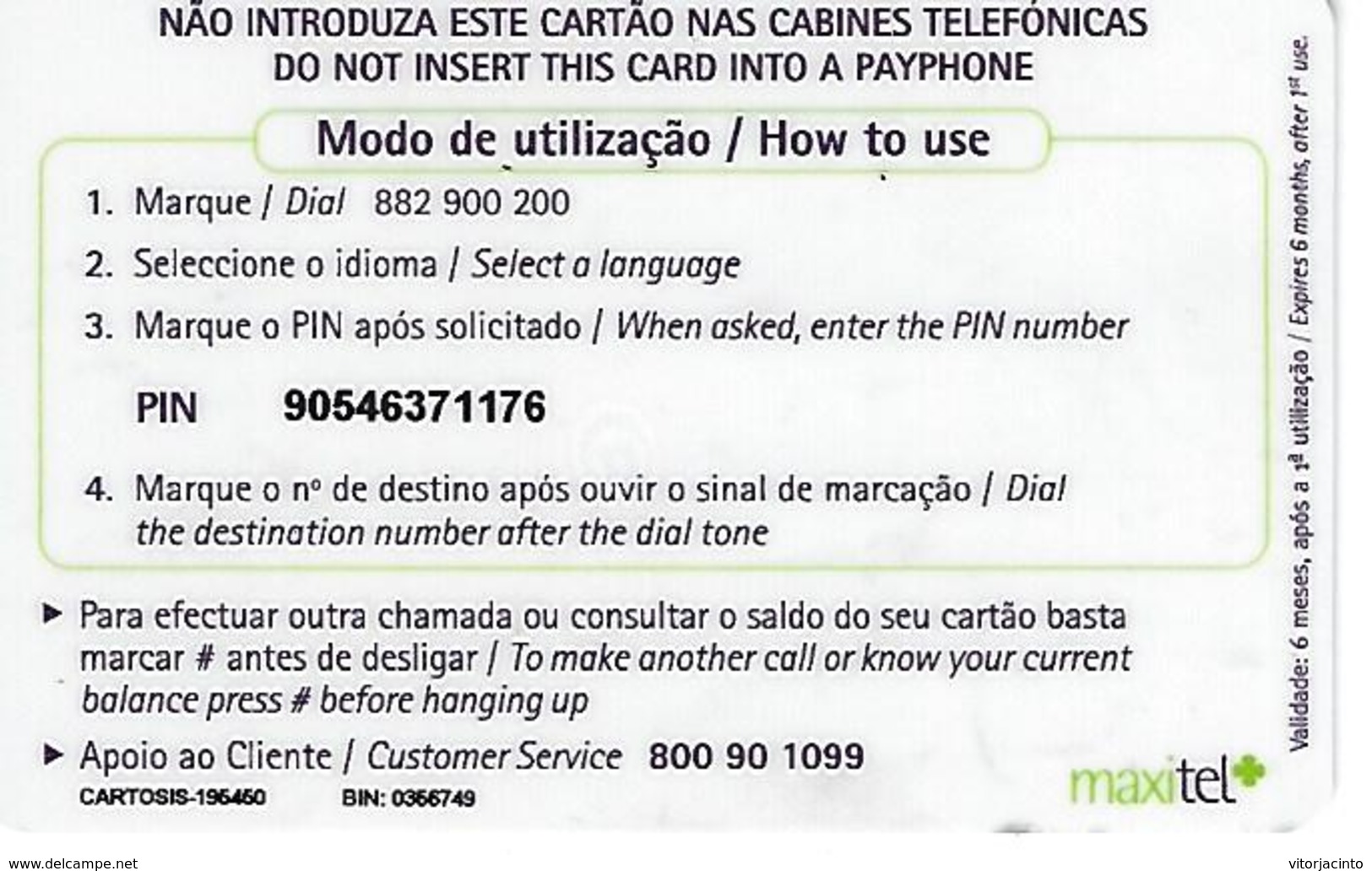 Maxitel 3000 Prepaid Phonecard - Portugal - Portugal