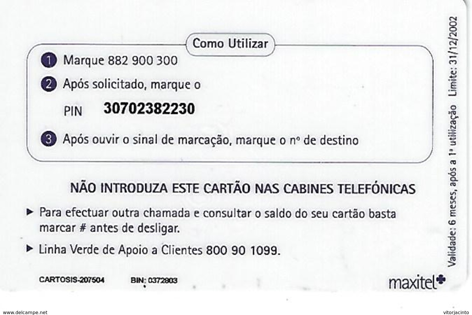 Maxitel Thematical (Fencing) Prepaid Phonecard - Portugal - Portugal