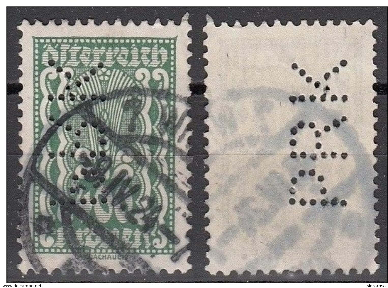 Austria 1922 Sc. 276  Simbolo Dell ' Agricoltura - Perforè Perfin Perforato " PRK " Osterreich - Perforadas