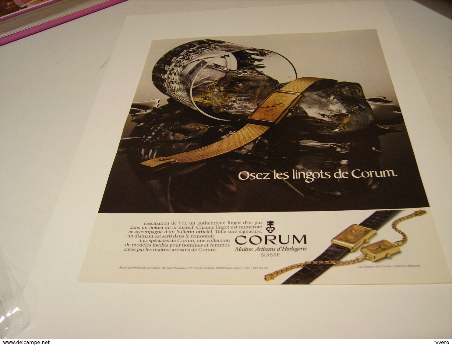 ANCIENNE PUBLICITE  MONTRE CORUM 1980 - Autres & Non Classés