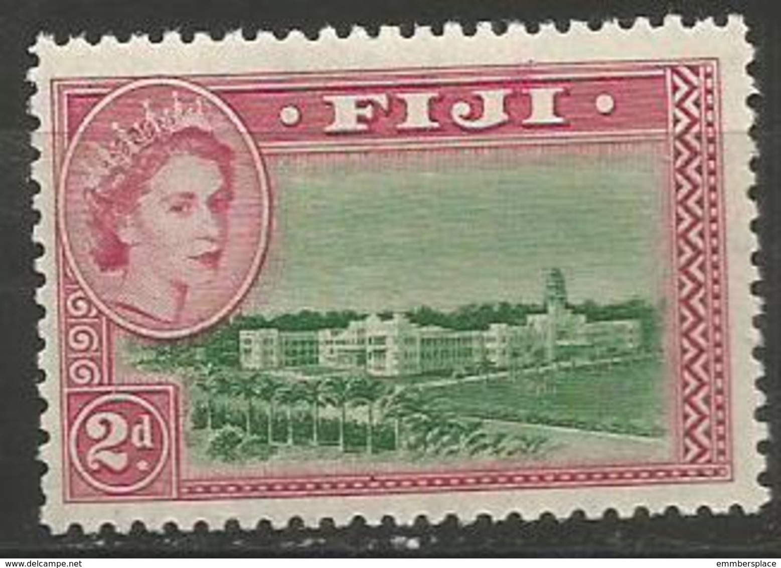 Fiji - 1954 Cityscape 2d MLH *     SG 283  Sc 150 - Fiji (...-1970)