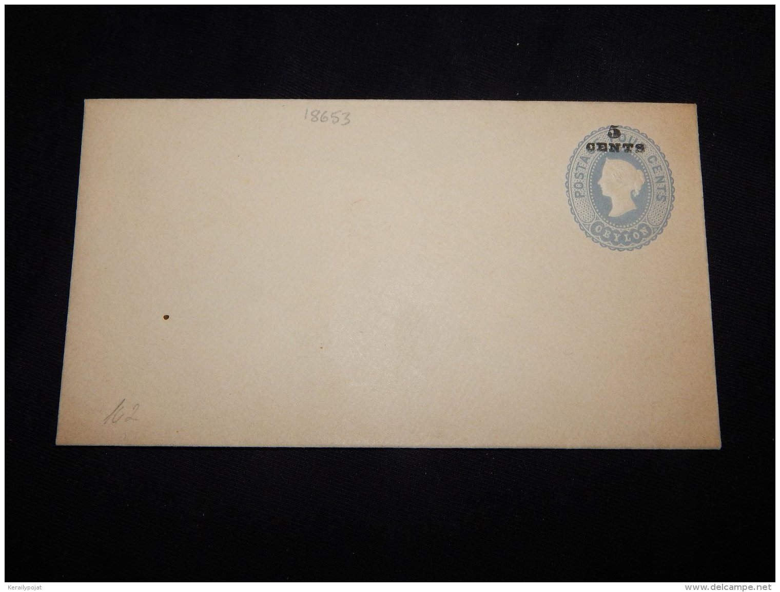 Ceylon 5c Unused Overprint Stationery Envelope__(L-18653) - Sri Lanka (Ceylon) (1948-...)