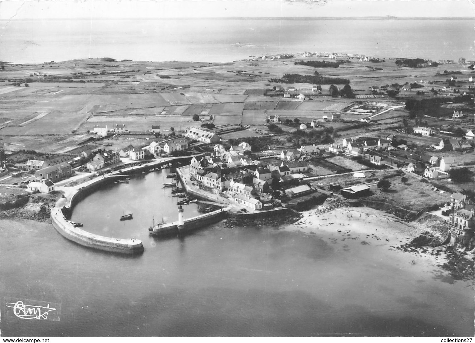 56-QUIBERON- VUE AERIENNE - PORTHALIGUEN , LA PRESQU'ILE- AU LOIN BELLE-ILE - Quiberon