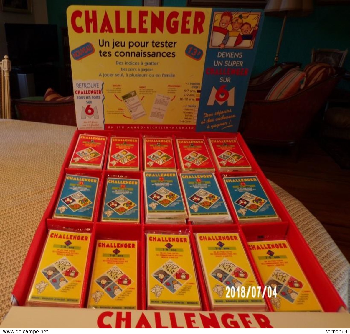 CHALLENGER PRÉSENTOIR PANINI BIBENDUM MICHELIN MAGNARD JEUNESSE 54 JEUX DE 7 A 12 ANS TRÈS BON ETAT 1992 - SITE Serbon63 - Jeux De Société