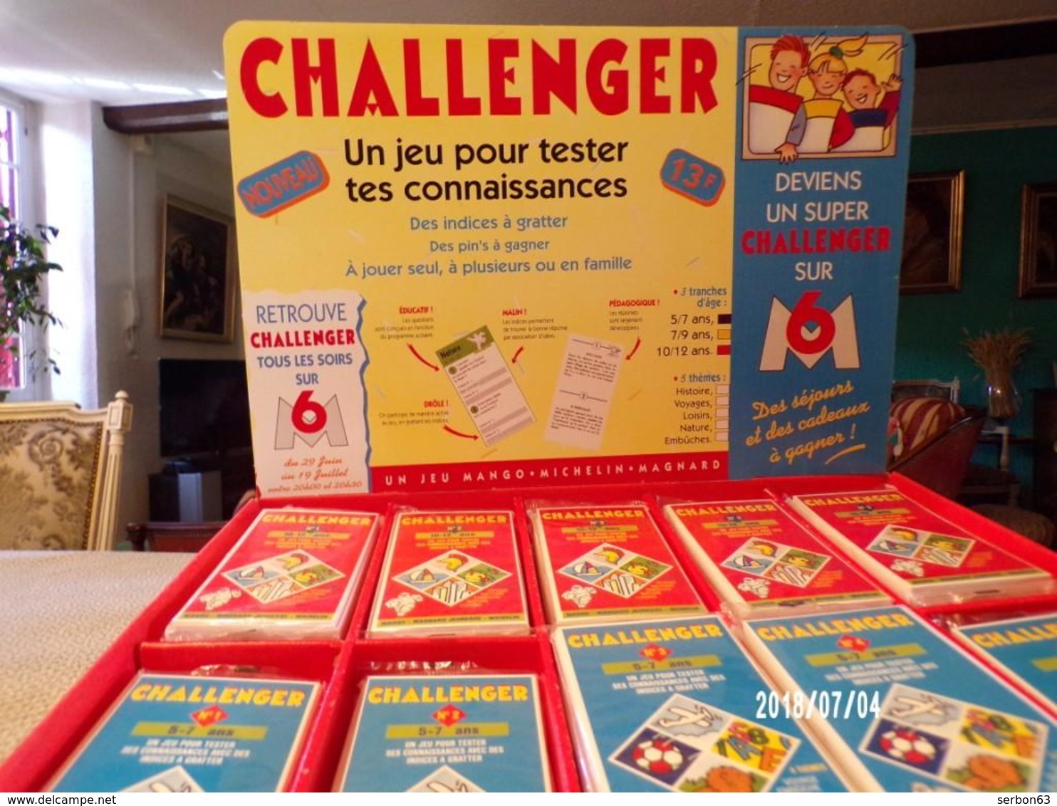 CHALLENGER PRÉSENTOIR PANINI BIBENDUM MICHELIN MAGNARD JEUNESSE 54 JEUX DE 7 A 12 ANS TRÈS BON ETAT 1992 - SITE serbon63