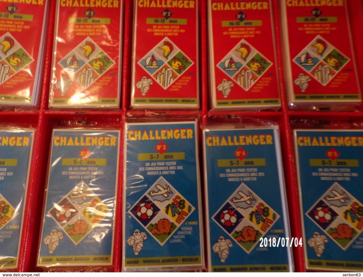 CHALLENGER PRÉSENTOIR PANINI BIBENDUM MICHELIN MAGNARD JEUNESSE 54 JEUX DE 7 A 12 ANS TRÈS BON ETAT 1992 - SITE serbon63