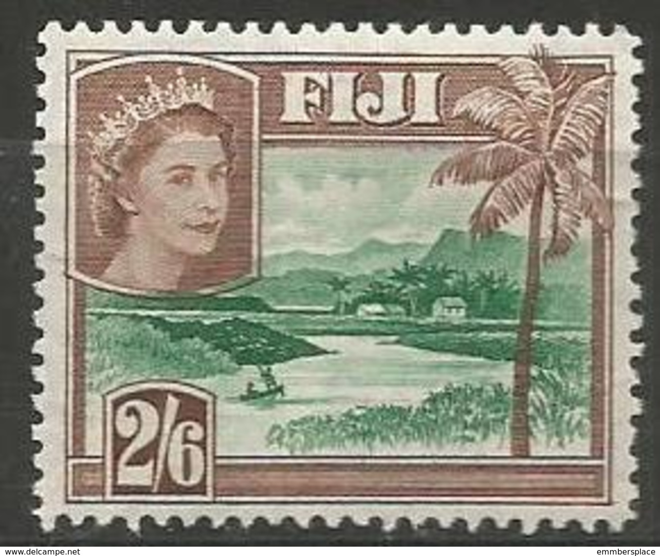 Fiji - 1954 Village 2/6d MLH *     SG 292a  Sc 159 - Fiji (...-1970)