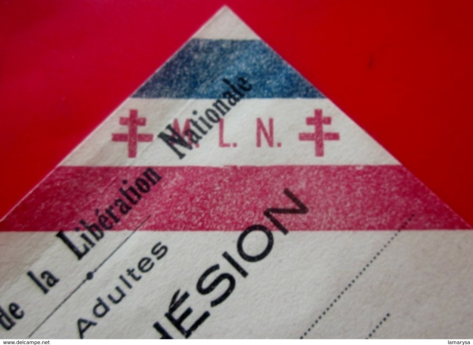 Carte D' Adhésion Mouvement De Libération National Le Luc Var Membre Actif Militaria Document Section Adulte Croix De Lo - Documents