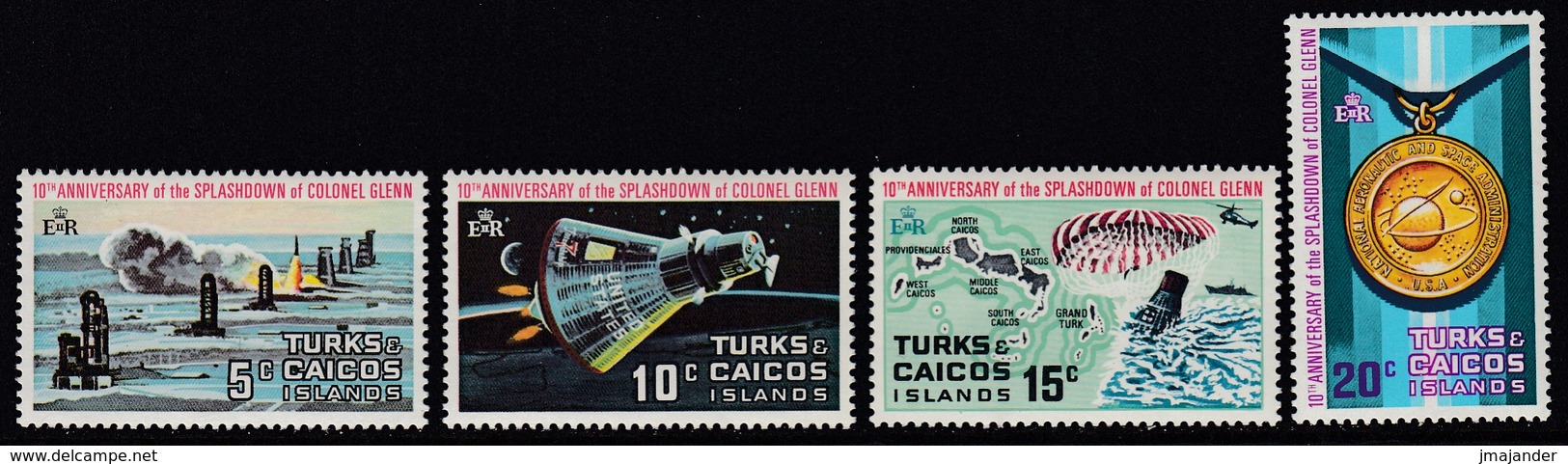 Turks And Caicos Islands 1972 -  The 10th Anniversary Of Colonel Glenn's Splashdown - Mi 288-291 ** MNH - América Del Norte