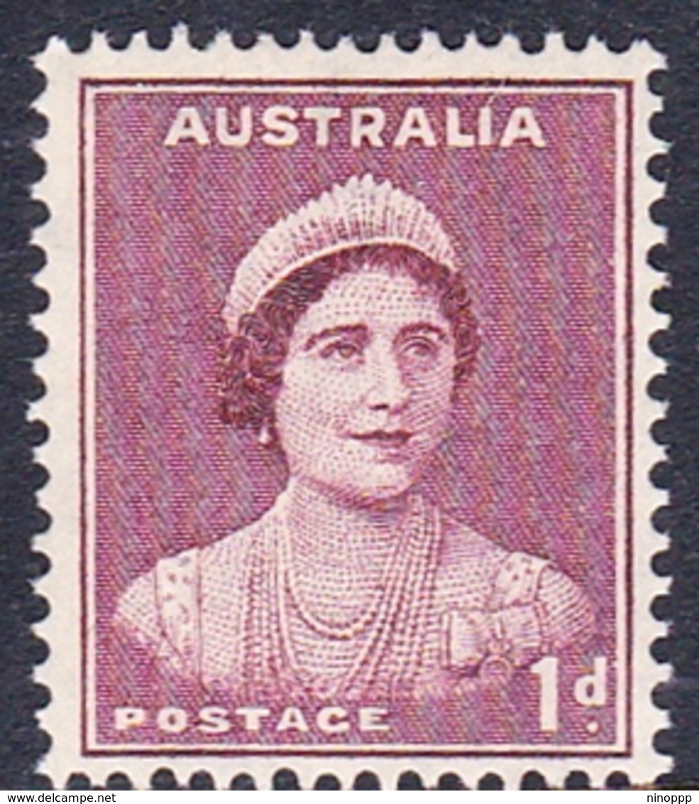 Australia ASC 184  1937-49 King George VI Perforated 14x15, One Penny Queen Maroon, Mint Never Hinged - Mint Stamps