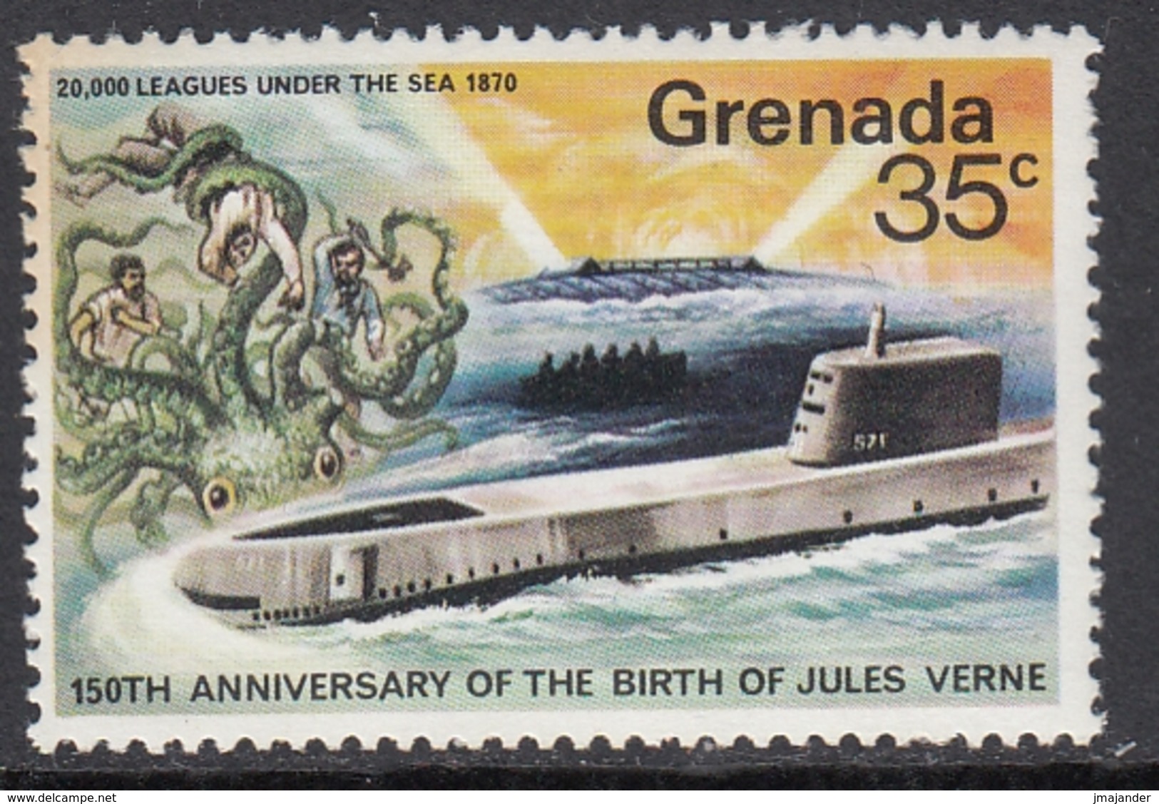 Grenada 1979 - The 150th Anniversary Of The Birth Of Jules Verne, Space Shuttle - Mi 952 ** MNH - U-Boote