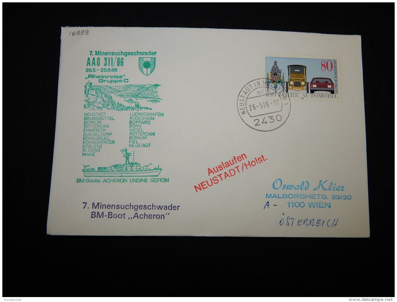 Germany BRD 1986 Neustadt BM-Boot Acheron Cover__(L-16898) - Lettres & Documents