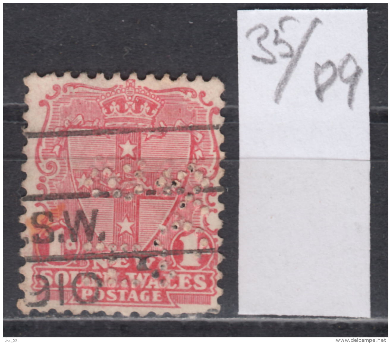 35K89 / 1 D. - S.H.&amp;Co. - , Perfin Perfores Perforiert Gezahnt Perforati  , Australia New South Wales - Perfins