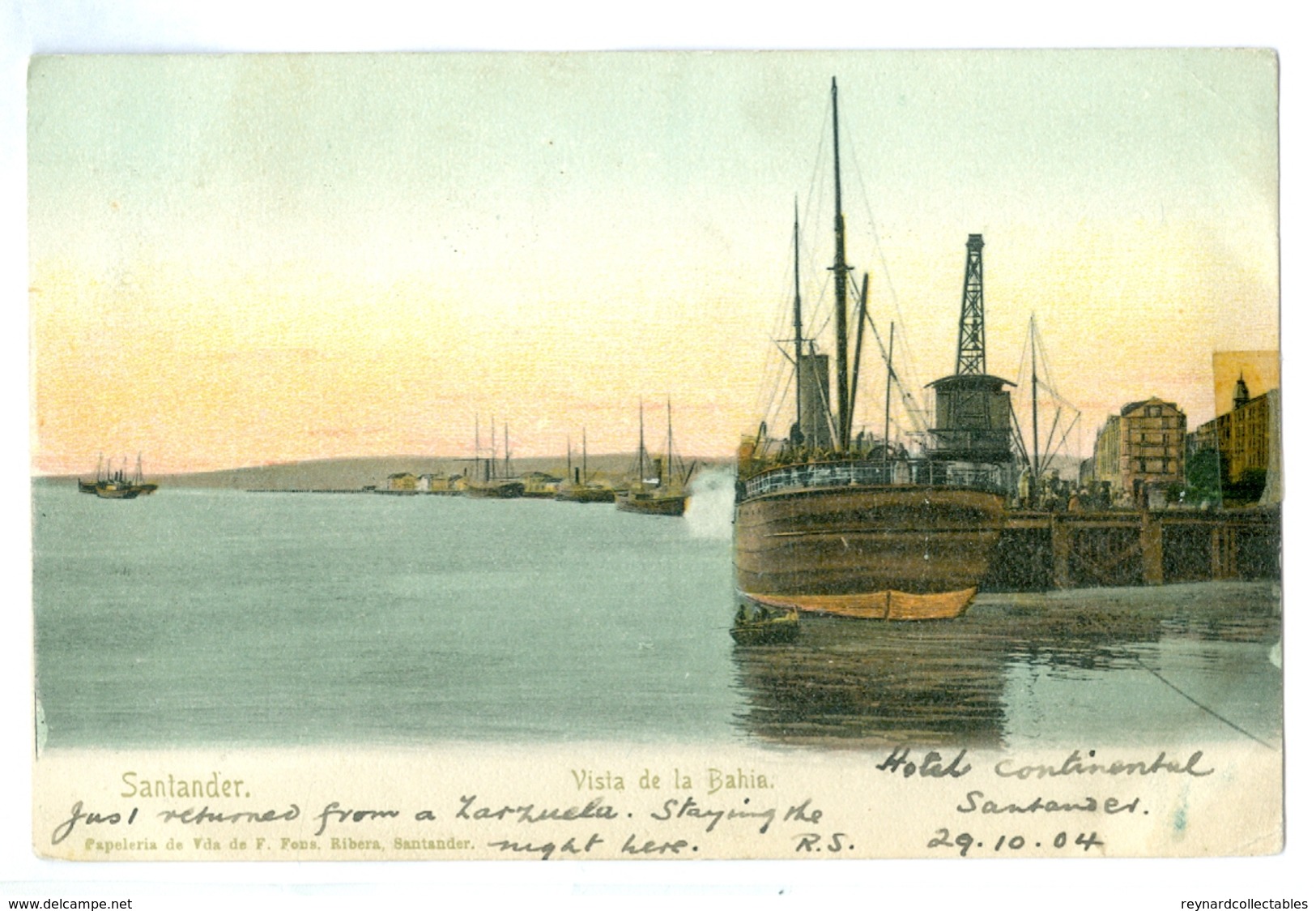 1904, Spain, Santander, Vista De La Bahia. Printed Pc, Used. - Cantabria (Santander)