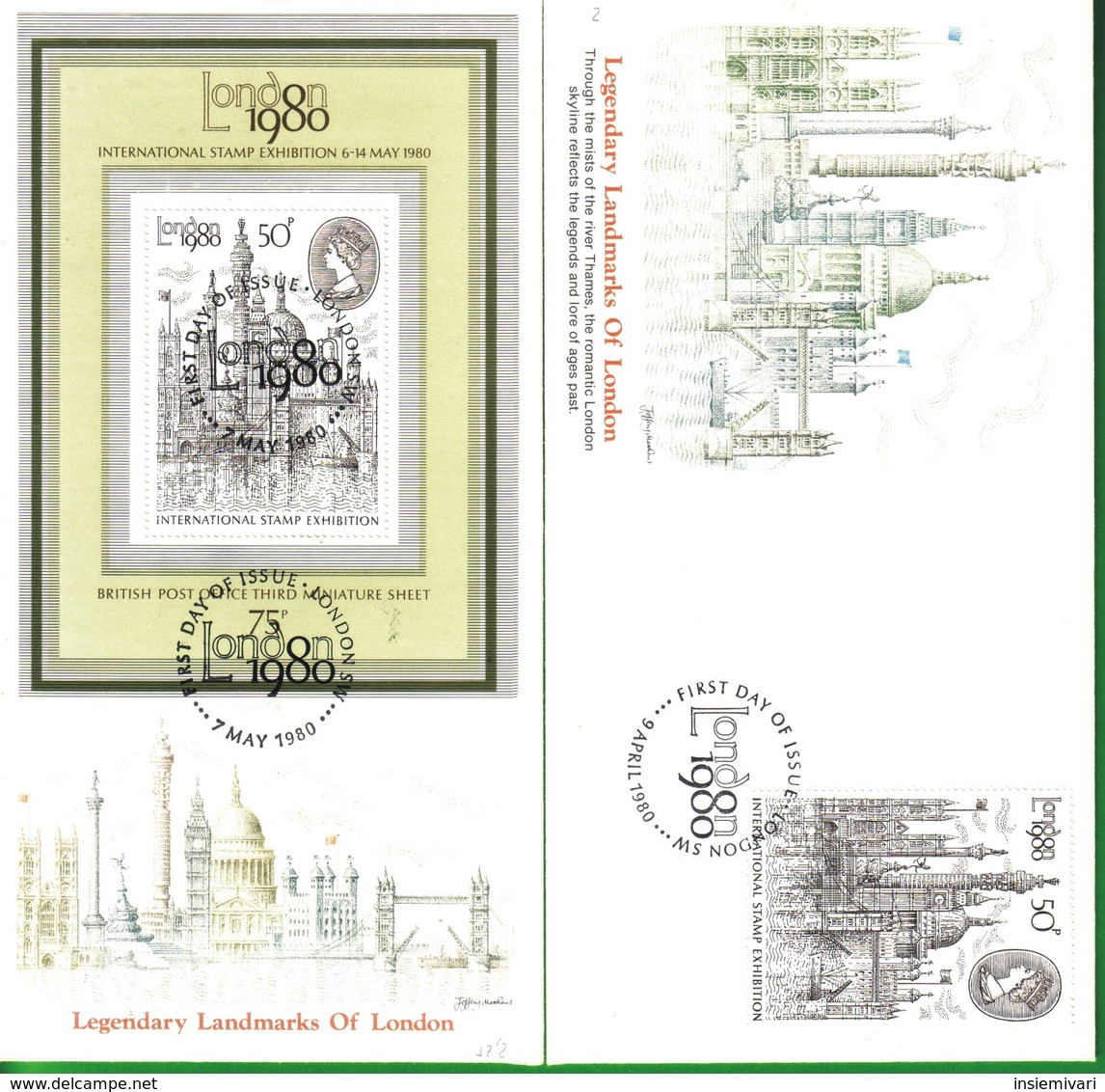 E+Lotto REGNO UNITO FDC.EDIFICI STORICI +"LONDON 1980" 1980. - Unclassified