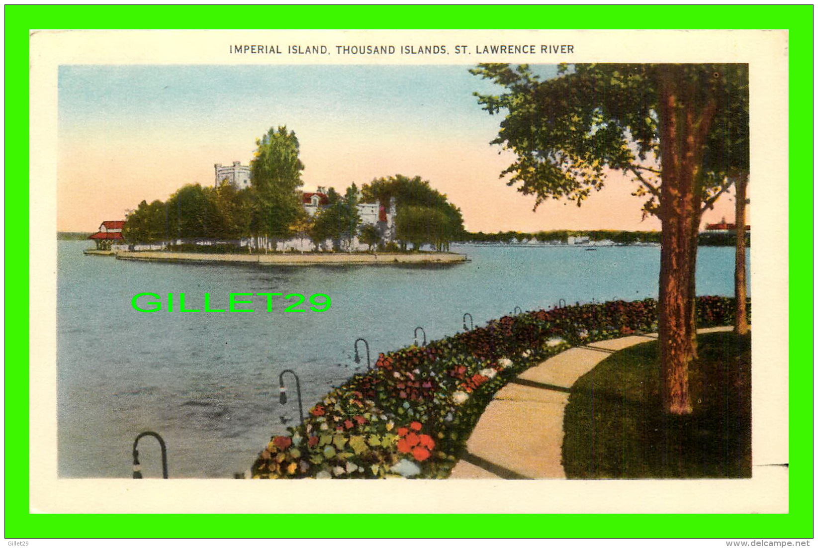 THOUSAND ISLANDS, ONTARIO - IMPERIAL ISLAND, ST LAWRENCE RIVER - PUB. BY VALENTINE-BLACK CO LTD - - Thousand Islands