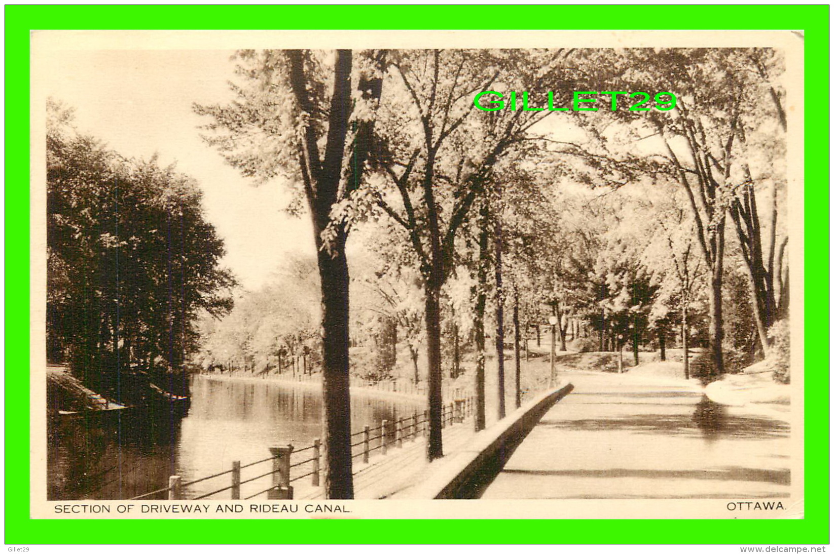 OTTAWA, ONTARIO - SECTION OF DRIVEWAY AND RIDEAU CANAL - - Ottawa