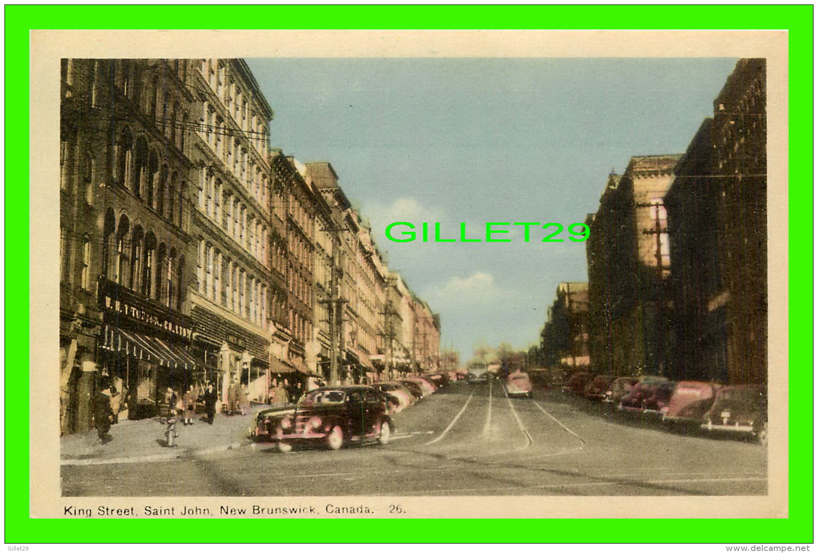 ST JOHN, NEW BRUNSWICK - KING STREET - ANIMATED WITH OLD CARS - PECO - - St. John