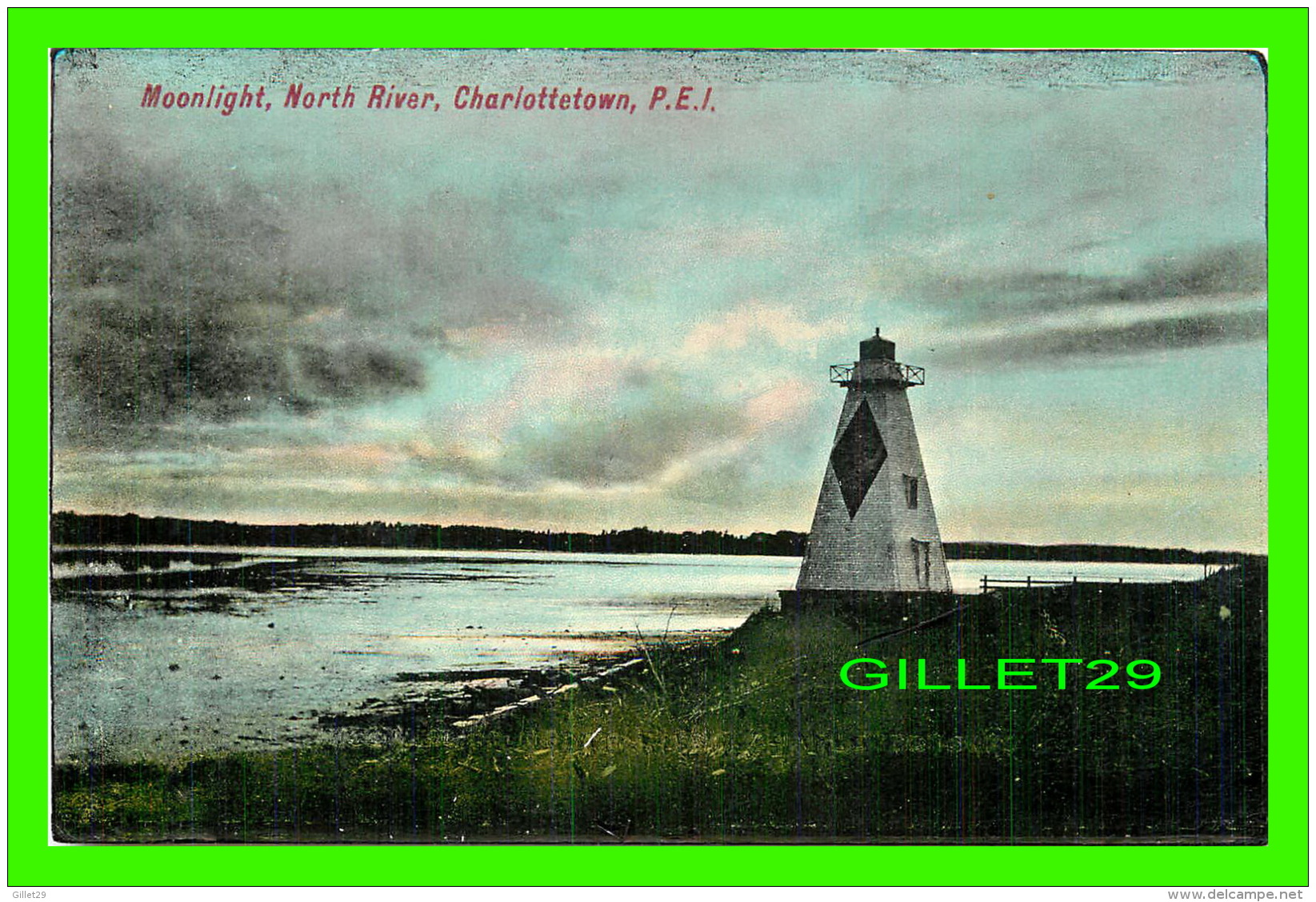 CHALOTTETOWN, P.E.I. - MOOLIGHT, NORTH RIVER - LIGHTHOUSE - PHARE -  THE PUGH MFG CO LTD - - Charlottetown