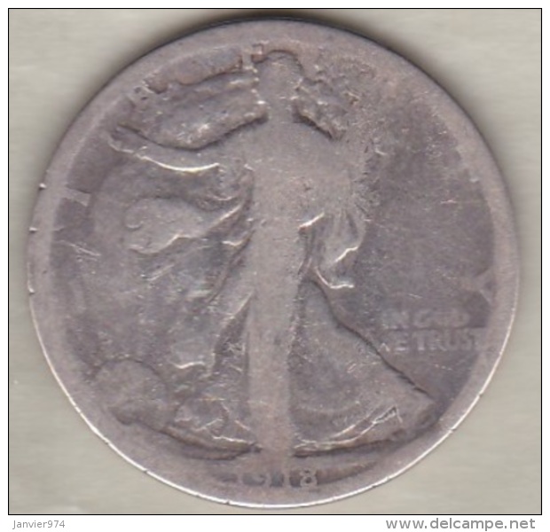 Etats-Unis . Half Dollar 1918 S  San Francisco. Walking Liberty . Argent - 1916-1947: Liberty Walking