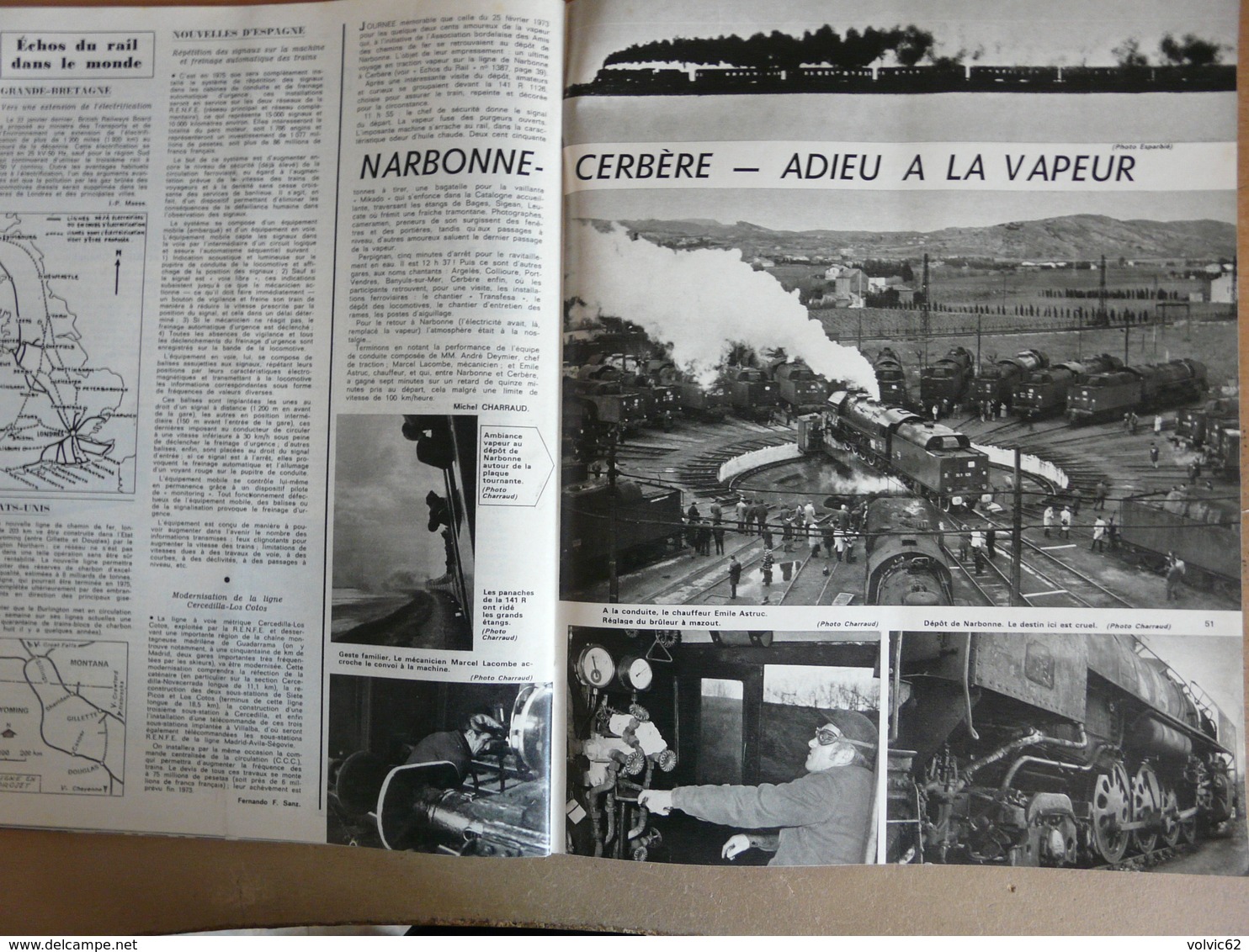 Vie du Rail 1390 1973 RTG Cyclotourisme ATC Corse Bastia Corte Ajaccio argenteuil adieu la vapeur depot de Narbonne