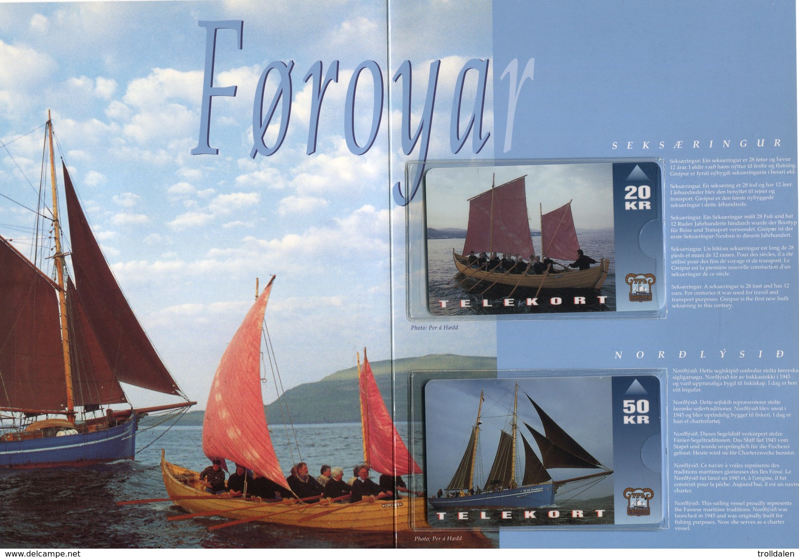 Faroe Island Cards In Folder,  Boats , OD11 , OD12 - Islas Faroe