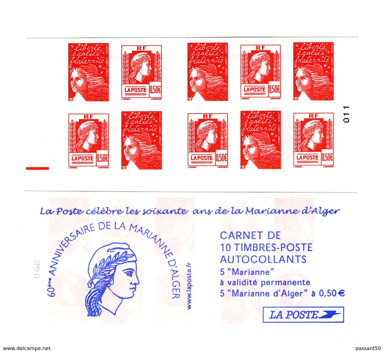 Carnet Mixte Luquet - Alger YT 1512 : Repère électronique Rouge Gauche Et Bandes Phospho Verdâtres . Superbe , Voir Scan - Libretti