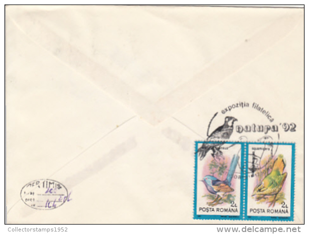 72036- KESTREL, HERON, STORK, BUSTARD, BIRDS, SPECIAL COVER, 1992, ROMANIA - Autres & Non Classés