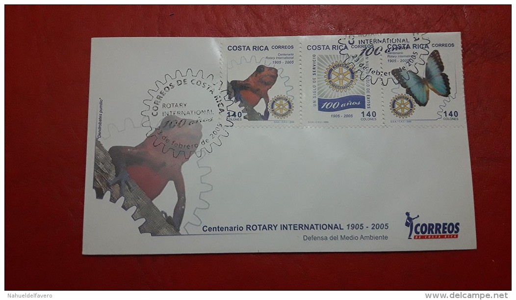 La Costa Rica FDC 100 Ans Du Rotary - Rotary Club