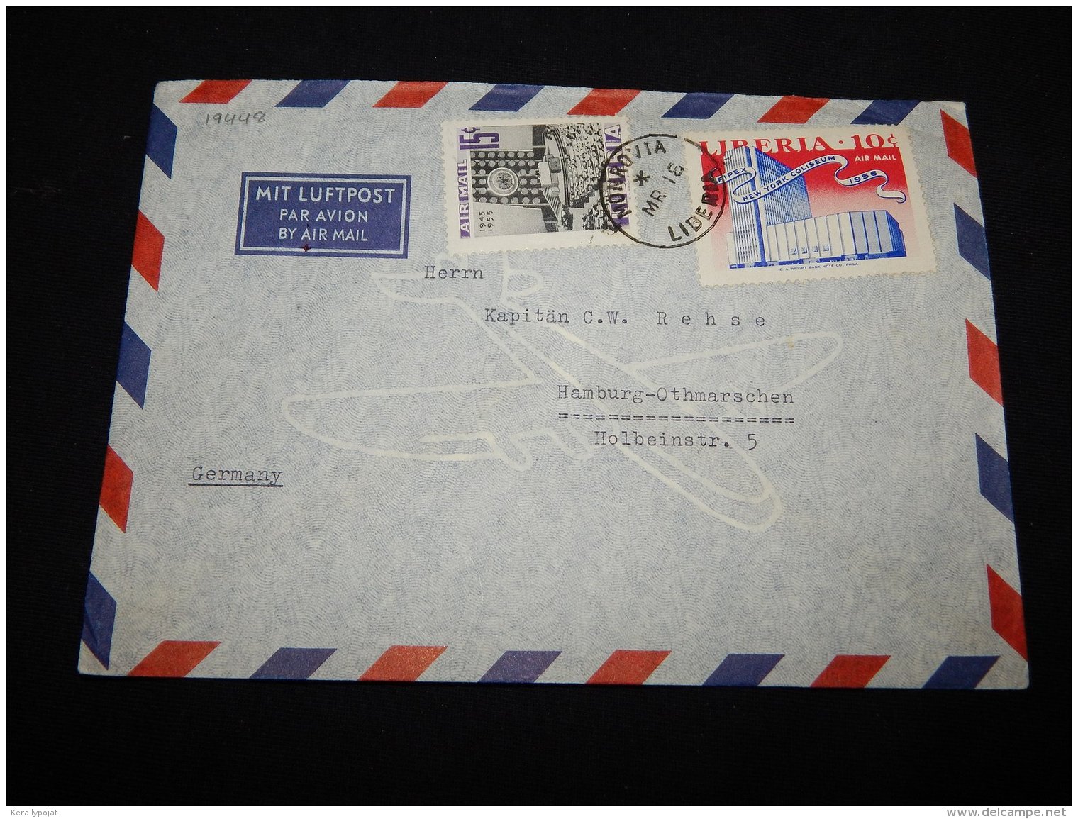 Liberia 1950's Air Mail Cover To Germany__(L-19448) - Liberia