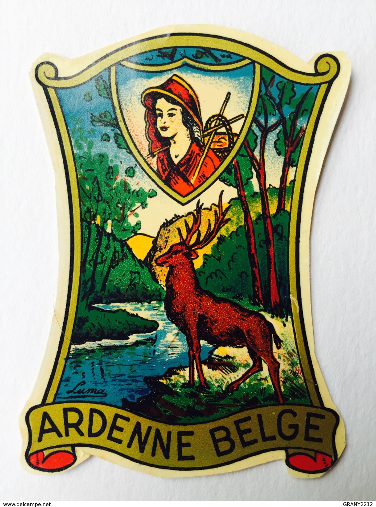 ARDENNE  BELGE " Cerf , Forêt   "décalcomanie Ancienne Année 50 - Stickers