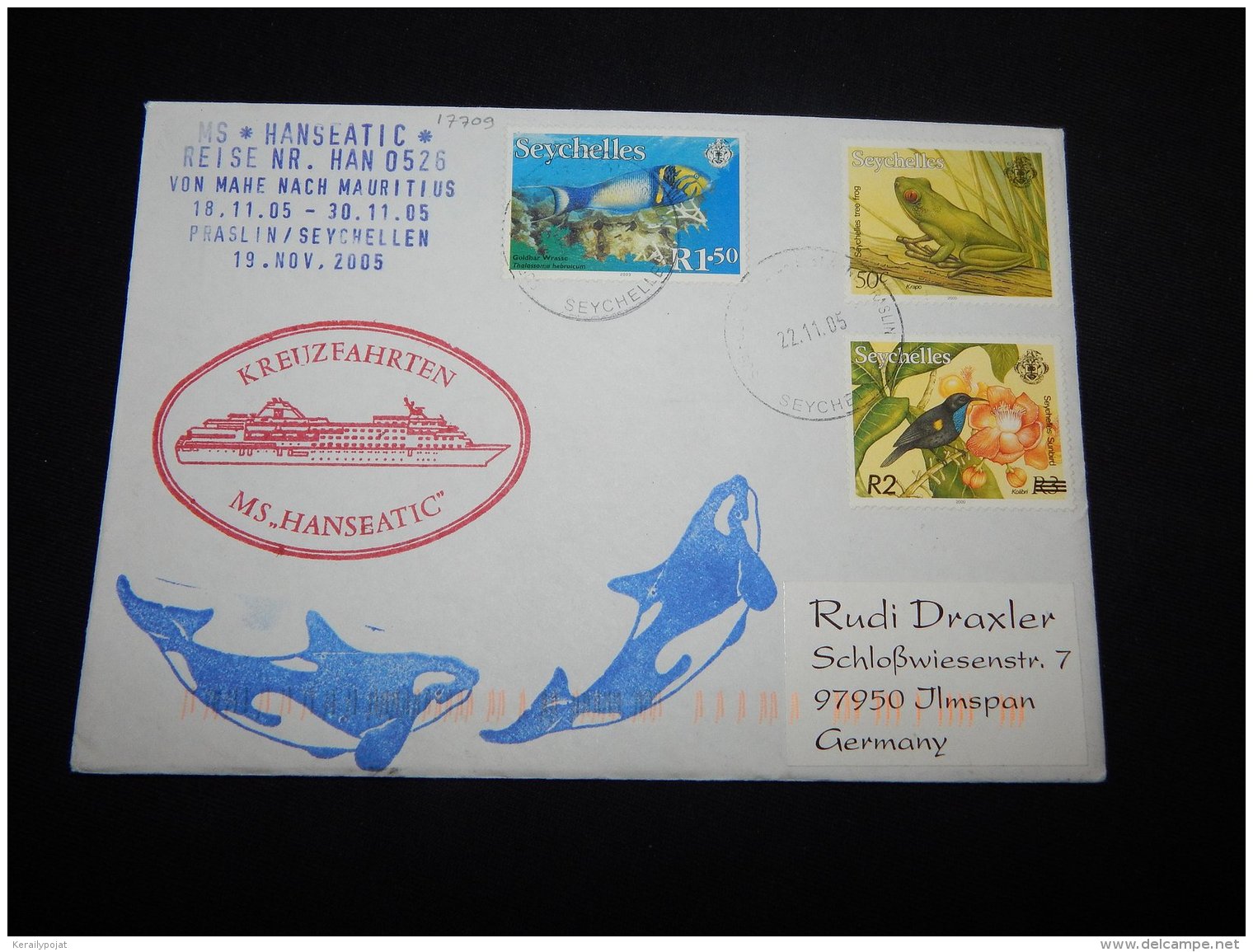 Seychelles 2005 MS Hanseatic Cover__(L-17709) - Seychelles (1976-...)