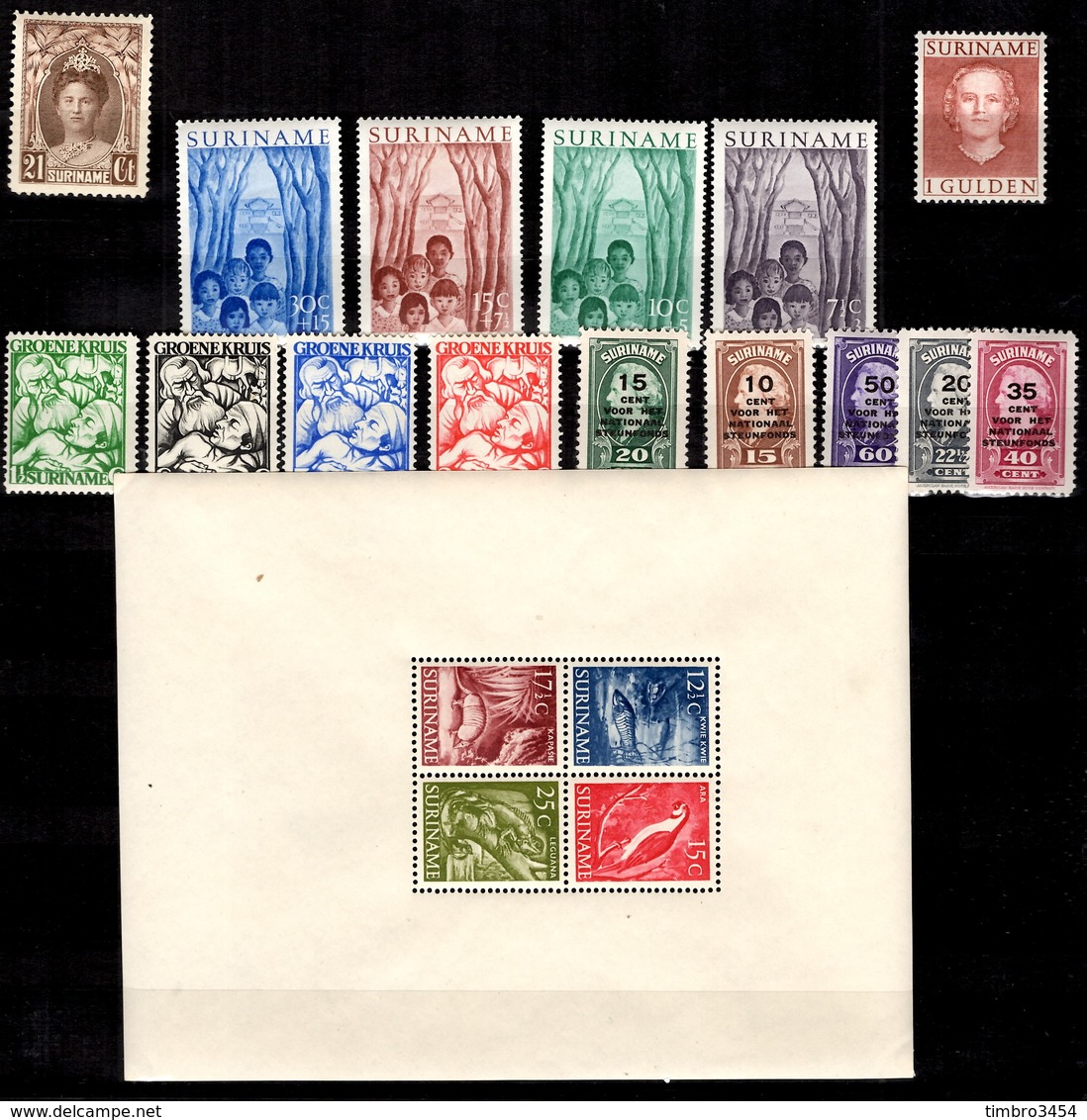 Surinam Belle Petite Collection Neufs **/* 1927/1955. Bonnes Valeurs. B/TB. A Saisir! - Surinam ... - 1975