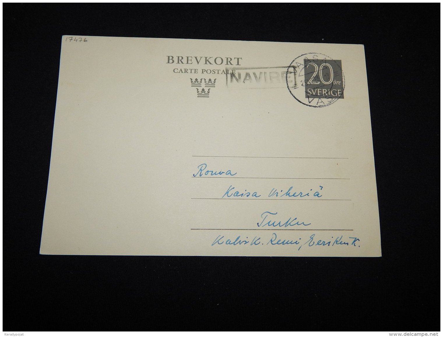 Sweden 1955 Vaasa Navire Stationery Card__(L-17476) - Entiers Postaux