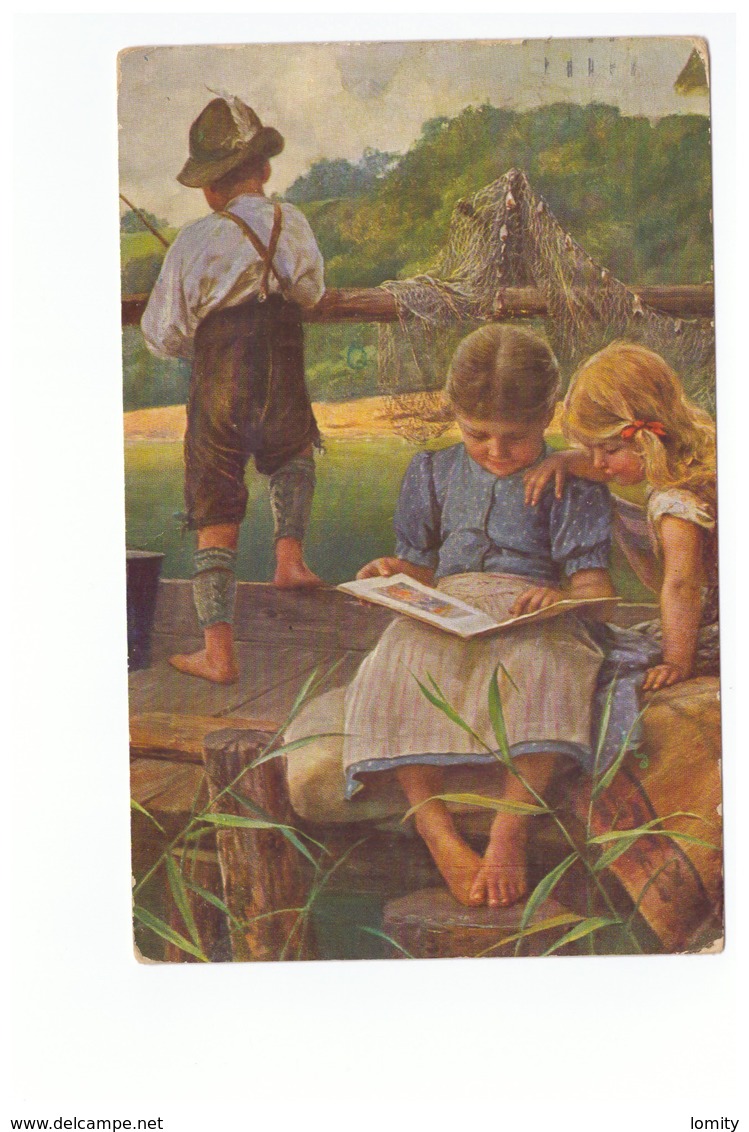 Illustrateur Illustration Raphael Tuck Série 855 Oilette Nachbarskinder Enfants Peche Pecheur - Tuck, Raphael