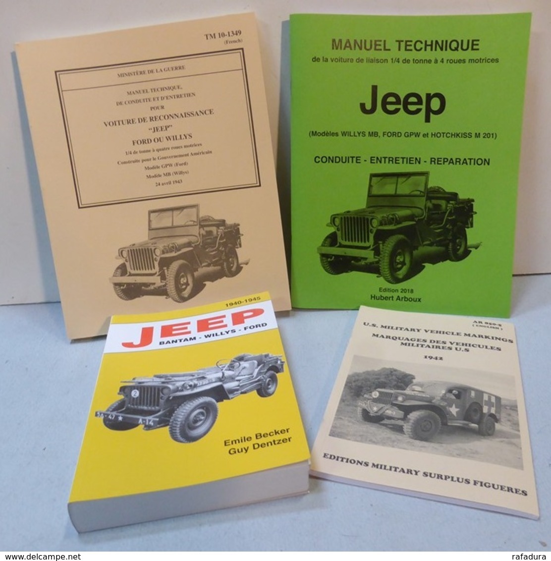 PROMO LIVRES Jeep Willys  4 Ouvrages Indispensables BECKER MB GPW HOTCHKISS M201 - Véhicules