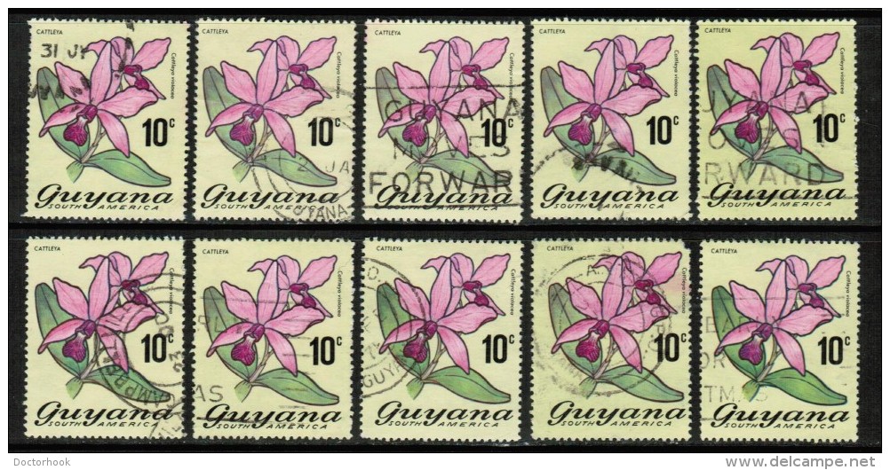 GUYANA  Scott # 138 USED WHOLESALE LOT OF 10 (WH-139) - Vrac (max 999 Timbres)