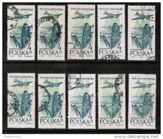 POLAND  Scott # C 45 USED WHOLESALE LOT OF 10 (WH-141) - Vrac (max 999 Timbres)