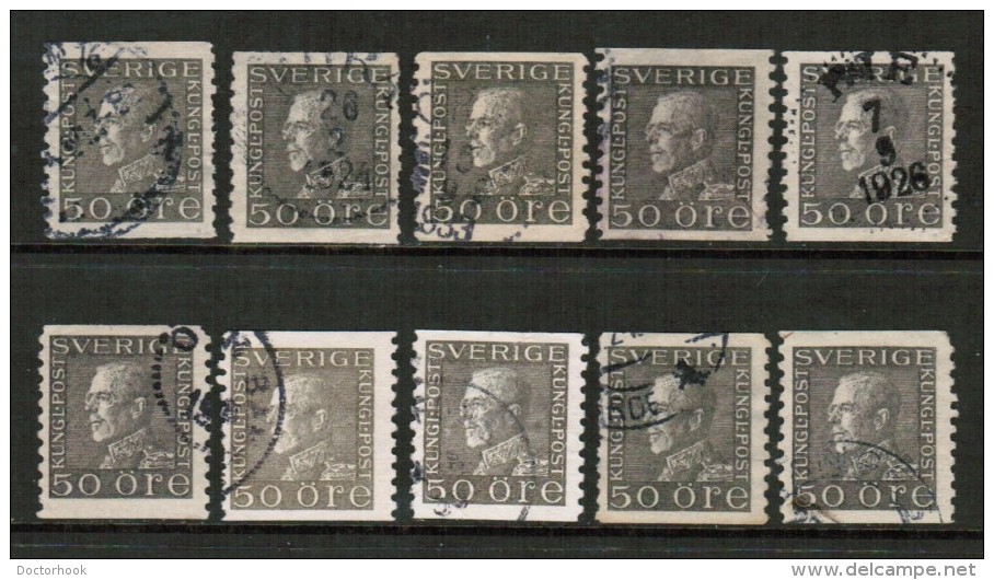 SWEDEN  Scott # 185 USED WHOLESALE LOT OF 10 (WH-148) - Vrac (max 999 Timbres)