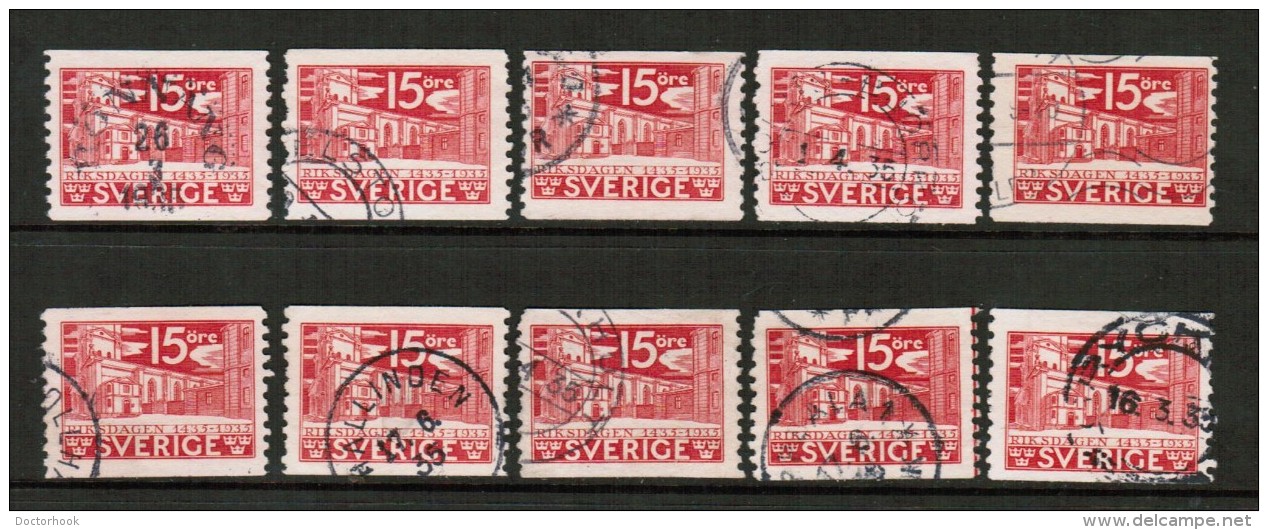 SWEDEN  Scott # 244 USED WHOLESALE LOT OF 10 (WH-149) - Vrac (max 999 Timbres)