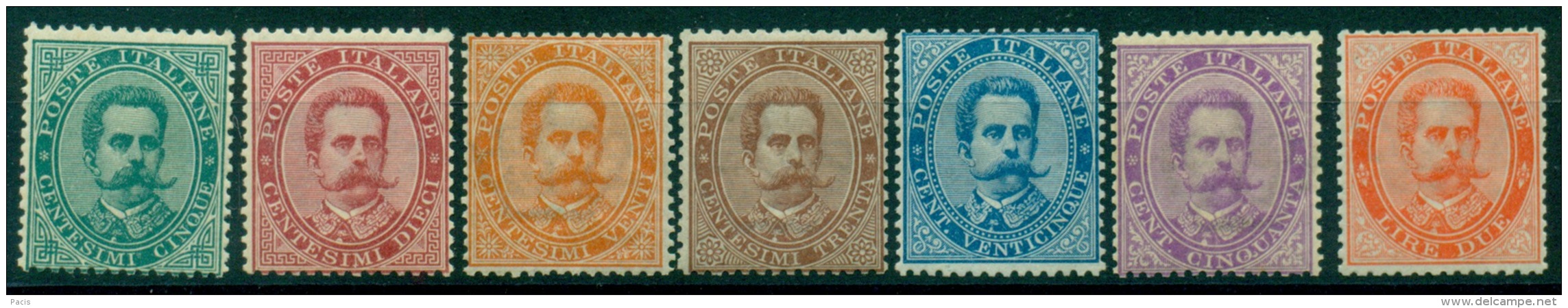 REGNO 1879 UMBERTO I EFFIGIE SERIE COMPLETA GOMMA ORIGINALE CERT.DIENA - Mint/hinged