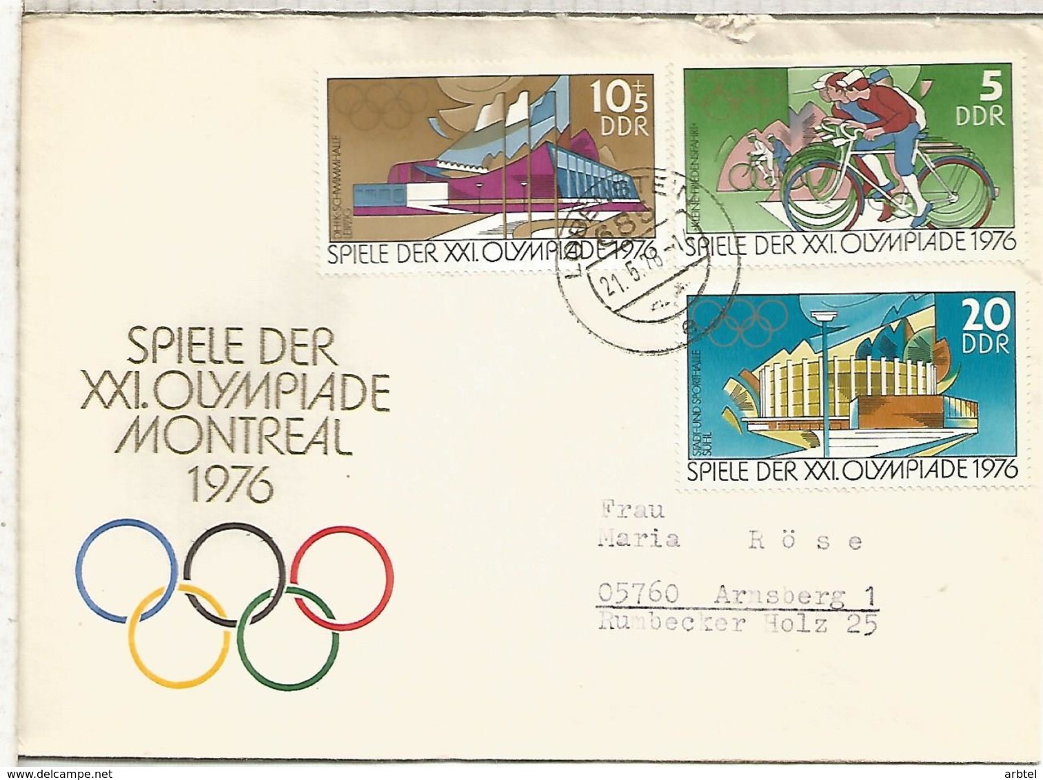 ALEMANIA DDR2 FDC JUEGOS OLIMPICOS DE 1976 MONTREAL DEPORTE - Ete 1976: Montréal