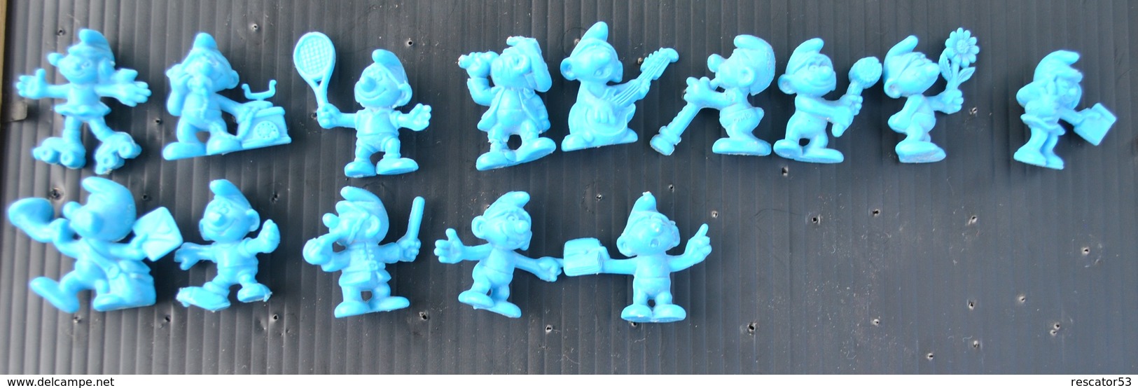 Rare 14 Figurines Schtroumpfs Offert Par La Lessive OMO Années 70 - Smurfs