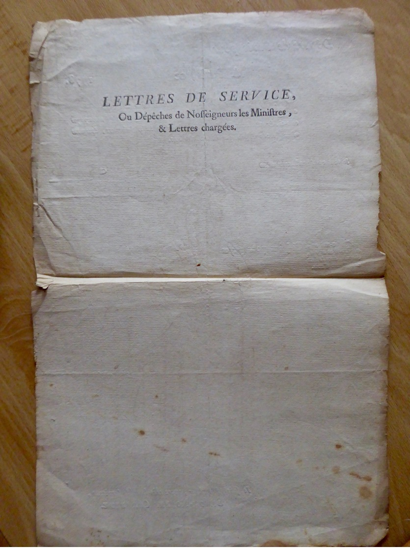 11/07/1778 -De PARIS à REDON 56 - Lettres de Service, Ou Dépêches de Nos Seigneurs les Ministres et LETTRES CHARGéES