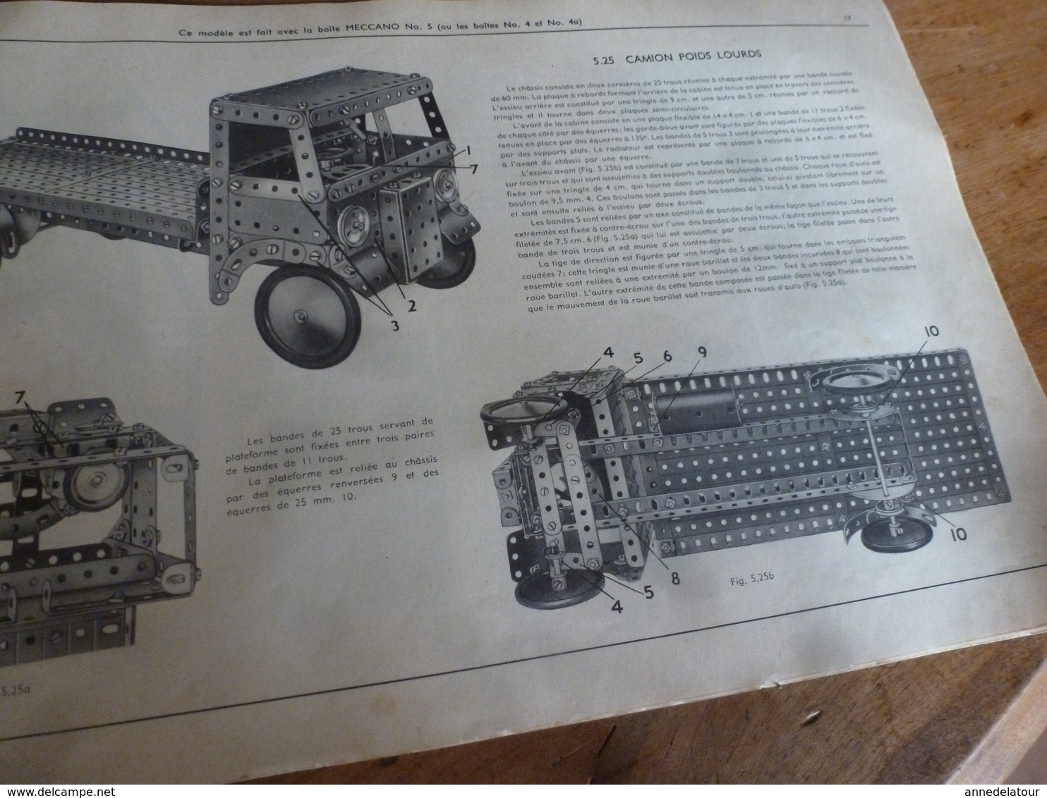 Manuel d'Instruction  MECCANO n° 4A- avec modèles de constructions (24 pages compris couverture)