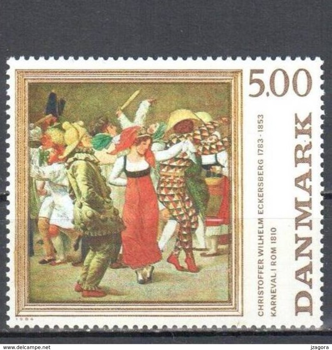 ART PAINTING GEMÄLDE LA PEINTURE ECKERSBERG CARNIVAL IN ROME DENMARK1984 MNH MI 819 Dance Danse Tanzen Folklore - Modern