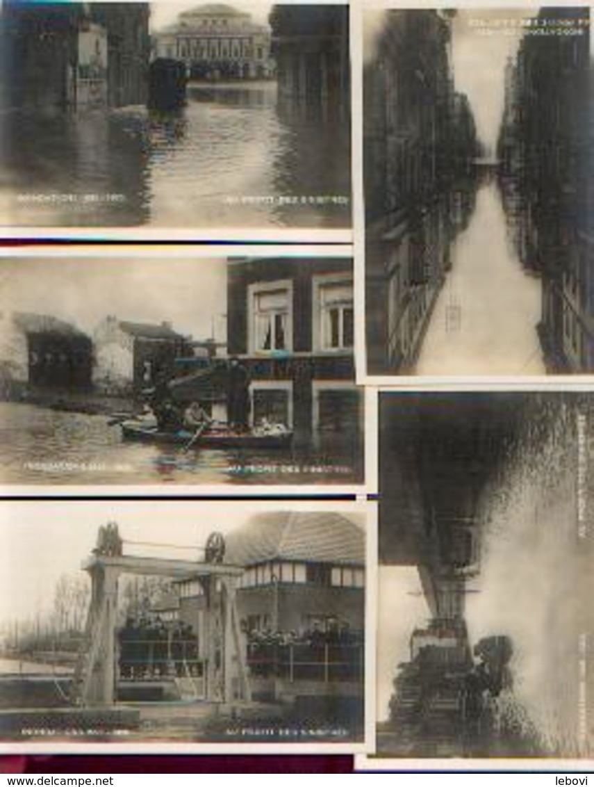 Lot De 10 Photos-cartes Dont 2 Sur La Visite Des Souverains « Les Inondations 1925-1926 » - Ed. Rotobrome 95, Forest - Inondations