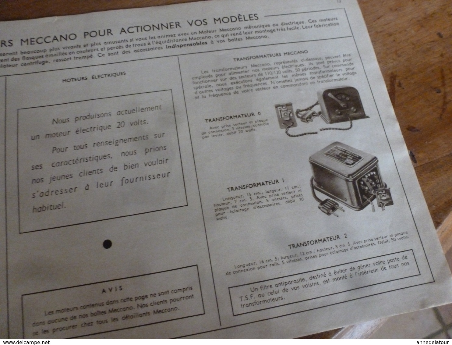 Manuel d'Instruction  MECCANO n° 1 - avec modèles de constructions (20 pages compris couverture)