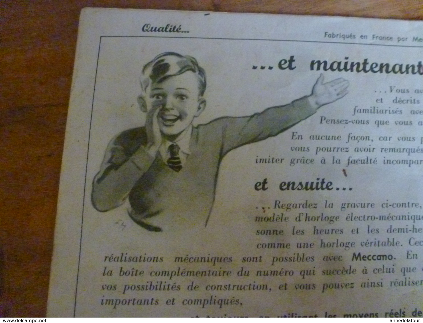 Manuel d'Instruction  MECCANO n° 1 - avec modèles de constructions (20 pages compris couverture)