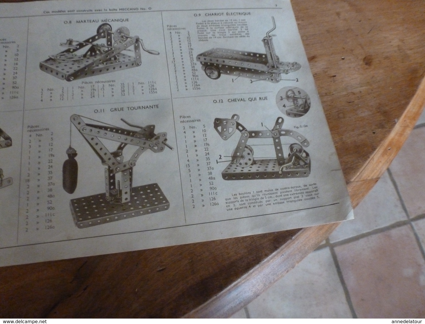 Manuel d'Instructions  MECCANO n° 2 - avec modèles de constructions (28 pages compris couverture)